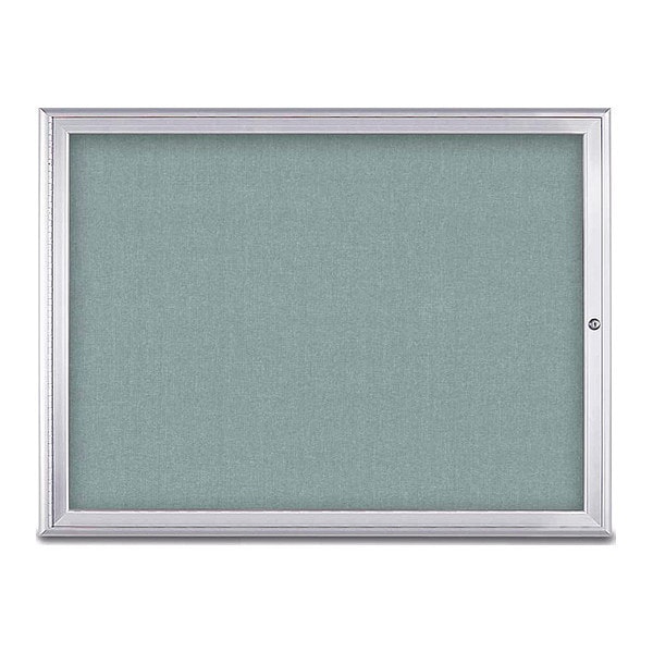 Corkboard, Single Door, Radius Frame, 48x36", Satin/Cloud