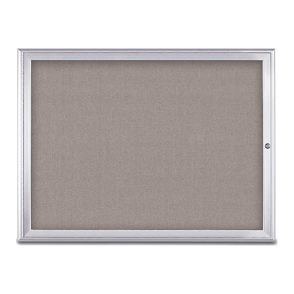 Corkboard, Single Door, Radius Frame, 48x36", Satin/Pearl