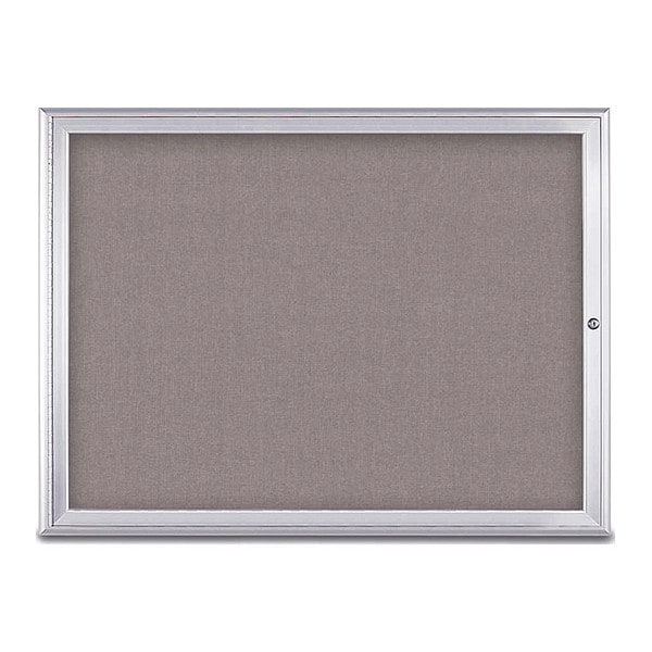 Corkboard, Single Door, Radius Frame, 48x36", Satin/Surf