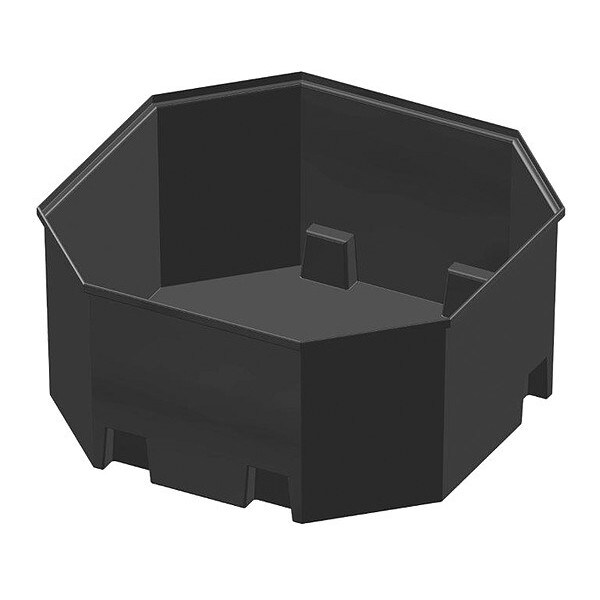 Tank Containment Basin Only 1100gal, Base L84.5 in xW84.5 in xH42 in , Black
