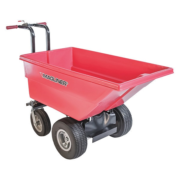 Motorized Hopper Cart, Foam Tire, 6 Cu Ft