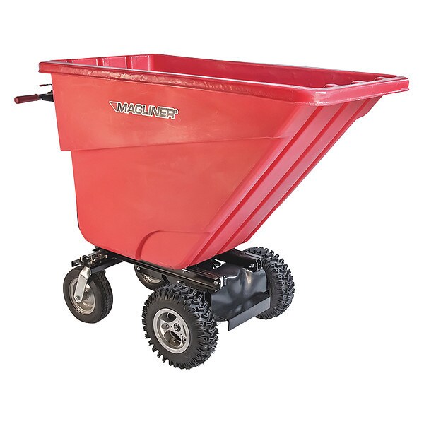 Motorized Hopper Cart, Pneu 13-1/2 Cu Ft