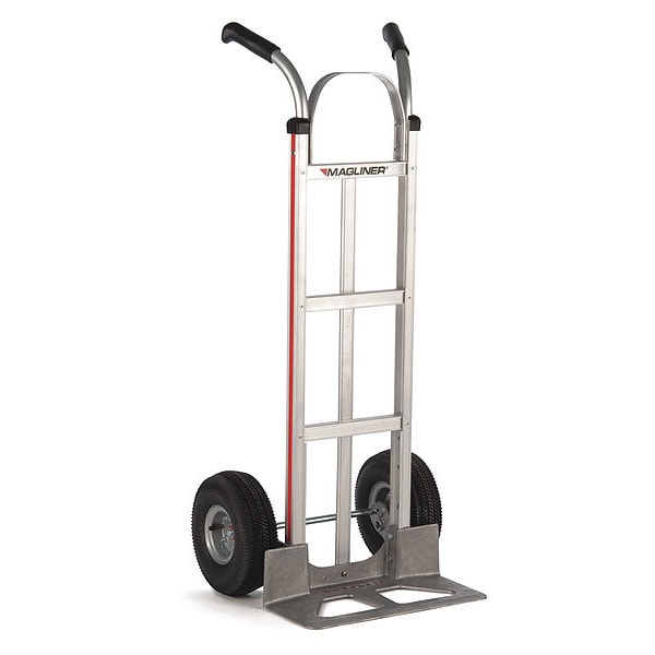 Hand Truck, Dbl Pistol Grip, Pneu Tires