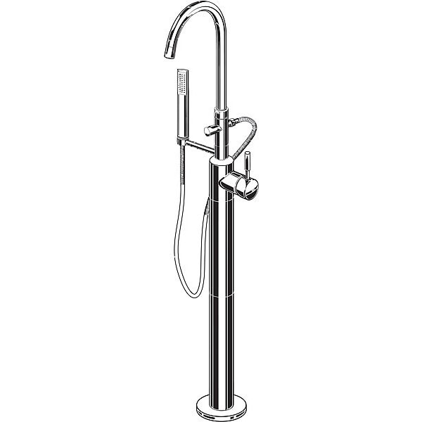 Floor Mount Of Tub Filler Chr Chrome