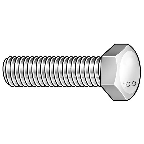 Grade 8, 3/8"-16 Hex Head Cap Screw, Black Oxide Steel, 1 in L, 450 PK
