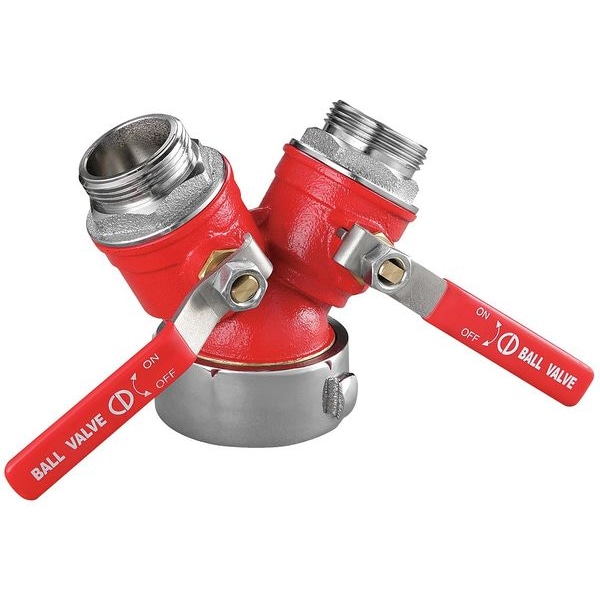 WYE Valve, 2-1/2 NST x 1-1/2 NPSH, Brass