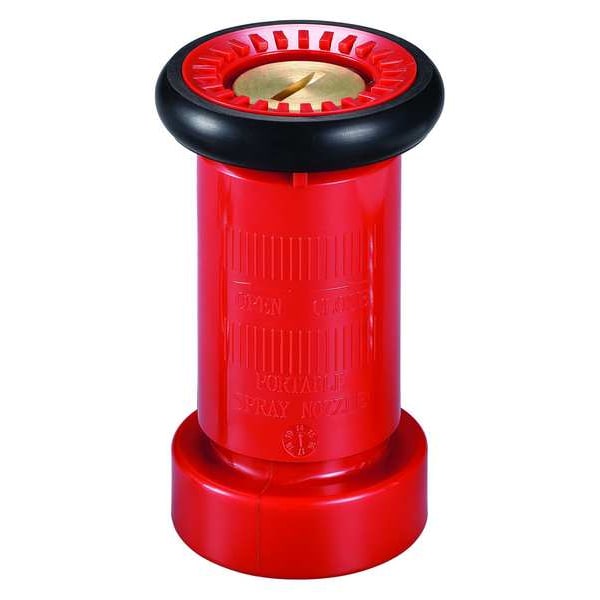 Fire Hose Nozzle, Adjustable Gallonage Nozzle, 1 1/2 in Inlet Size, 80 gpm Max Flow Rate, NST Thread