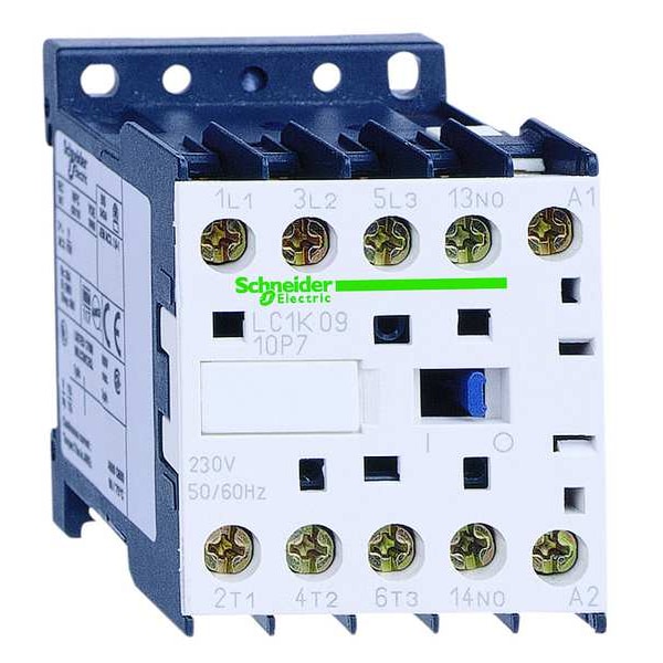 IEC Miniature Magnetic Contactor, 1NO, 208V AC, 3 P, Non-Reversing, Screw Clamp