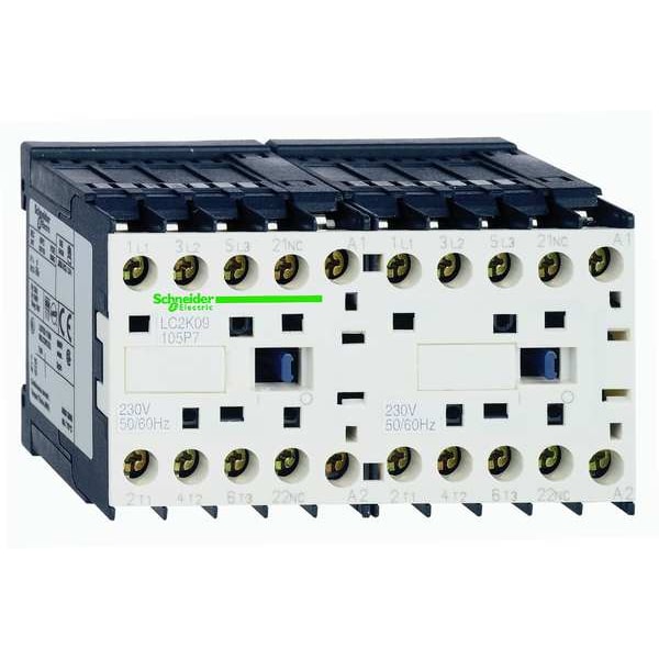 IEC Miniature Magnetic Contactor, 1NC, 120V AC, 3 P, Reversing, Screw Clamp