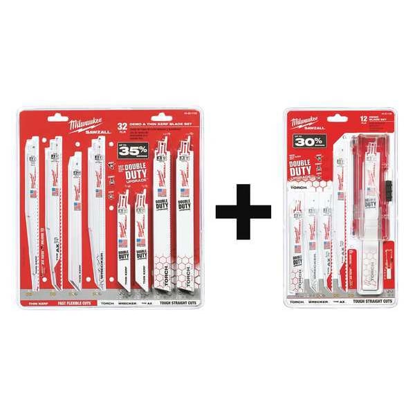 SAWZALL Demo and THIN KERF Blade Set 32 Pc + SAWZALL Demolition Blade Set, 12PC