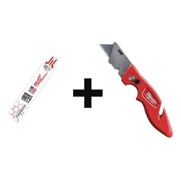 6" 18 TPI The Torch SAWZALL Blades (25 Pk) + Flip Utility Knife