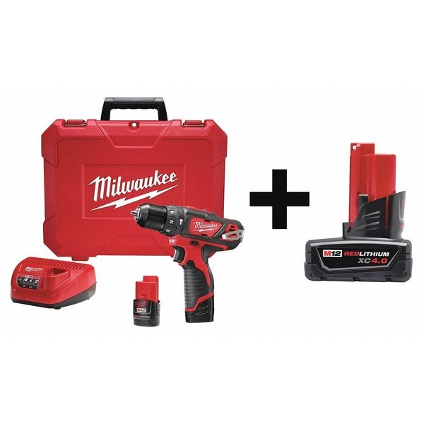 M12 3/8 in Hammer Drill/Driver Kit + M12 XC 4.0 Battery Pack