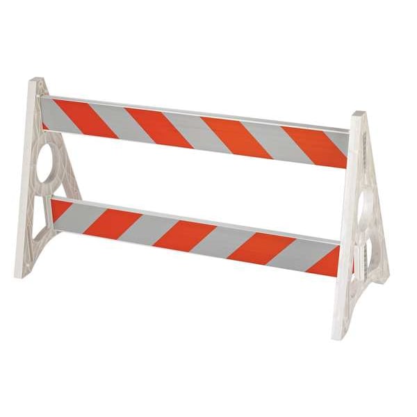 Parade Barricade, 40 1/2 in Height, 72 in Length, Orange/White