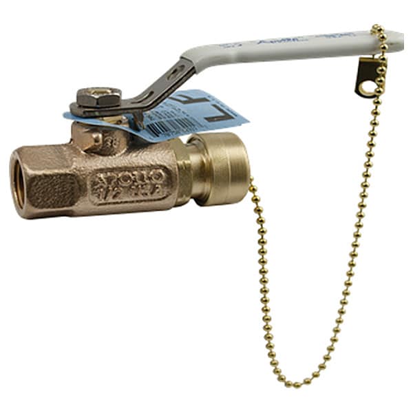 1/2" FNPT x Hose Cap Bronze Ball Valve Inline