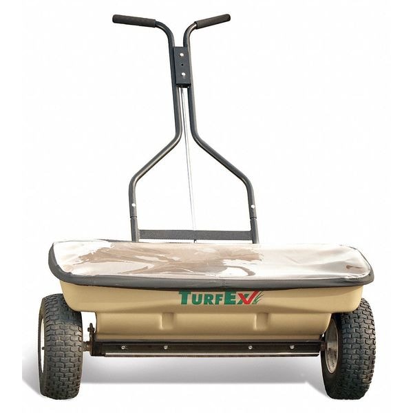 120 lbs Cap Drop Pro Walk Behind Spreader For Seed/Fertilizer, 28 in Spread, Fixed T Handle