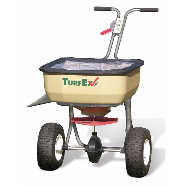 120 lbs Cap Broadcast Pro Walk Behind Spreader For Seed/Fertilizer, 12 ft Spread, Fixed T Handle