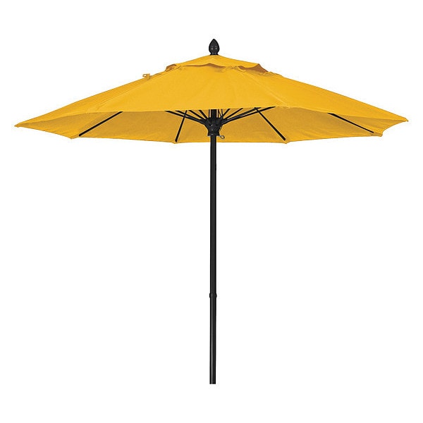 Market Umbrella 8Rib Push Up, Yellow, 7.5 ft.