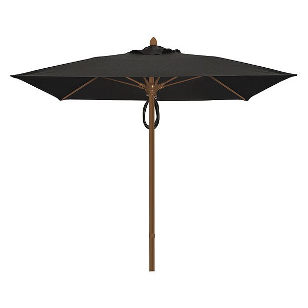 Mrkt Umbrella 4Rib Plly Pin Cb, Blk, 7.5Ft