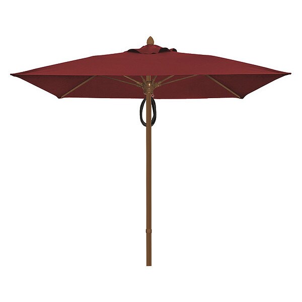 Mrkt Umbrella 4Rib Plly Pin Brgndy, 7.5Ft