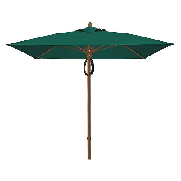 Mrkt Umbrella 4Rib Plly Pin Cb, Grn, 7.5Ft