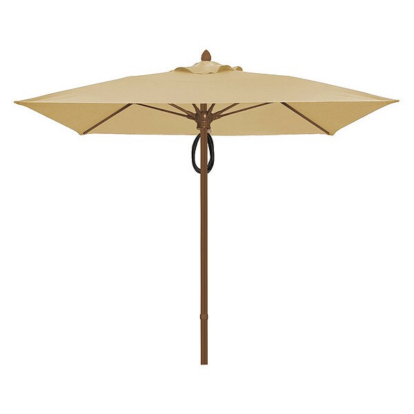 Mrkt Umbrella 4Rib Plly Pin, Linen, 7.5Ft