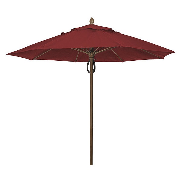 Mrkt Umbrlla 8Rib Plly Pin Cb, Brgndy, 9Ft