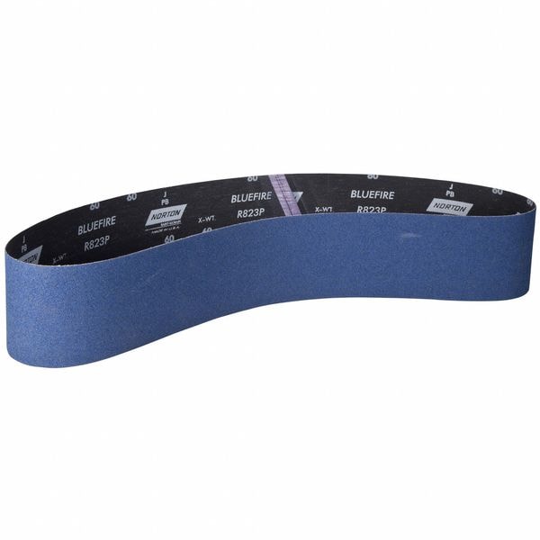 Sanding Belt, Coated, Zirconia Alumina, 120 Grit, Medium, BlueFire R823P, Blue