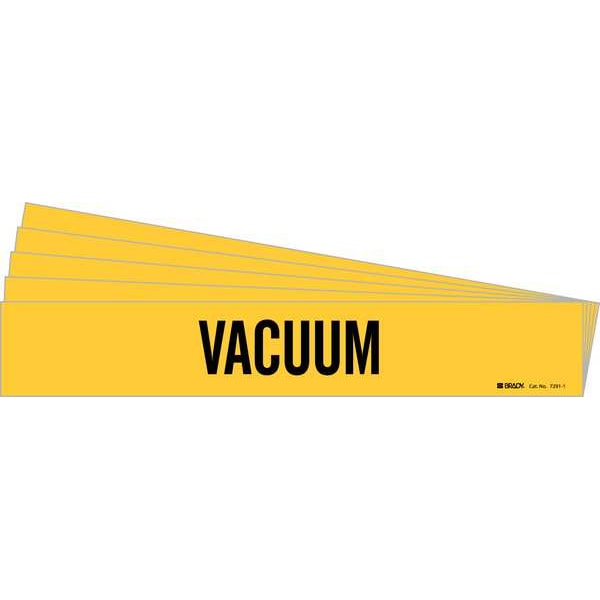 Pipe Marker, Adhesive, Black, Vacuum, PK5, 7291-1-PK