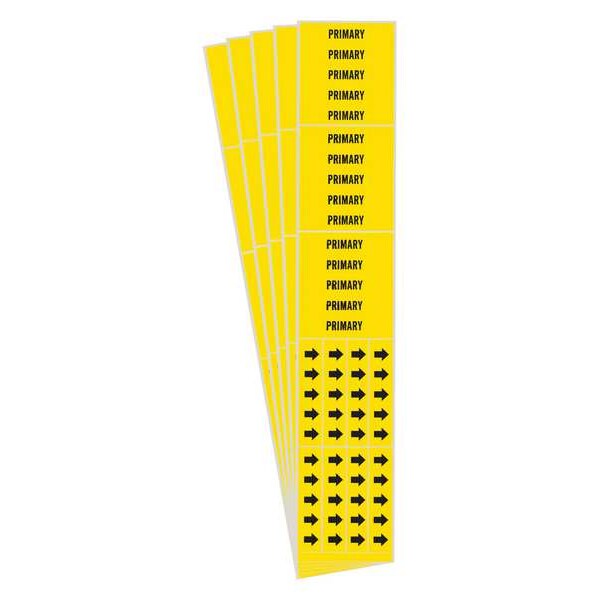 Pipe Marker, Adhesive, Black, Primary, PK5, 7220-3C-PK