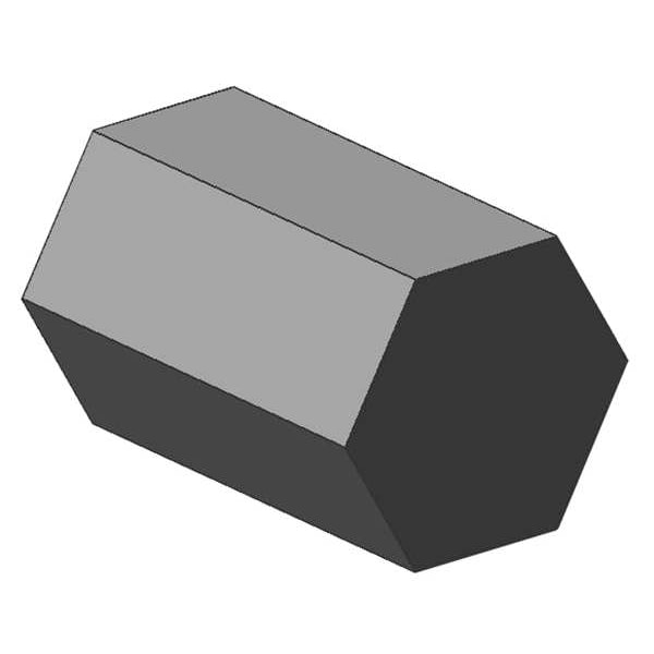 Carbon Steel Hex Bar, 12 in L, 1 1/8 in W