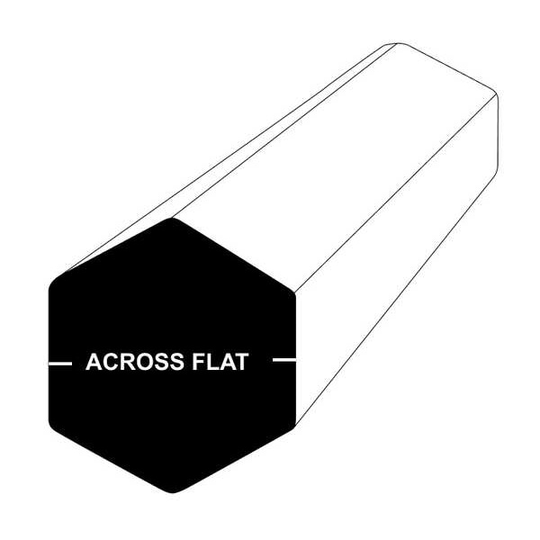 StainlessSteelHexBar, 6in-L, 1.375in-W