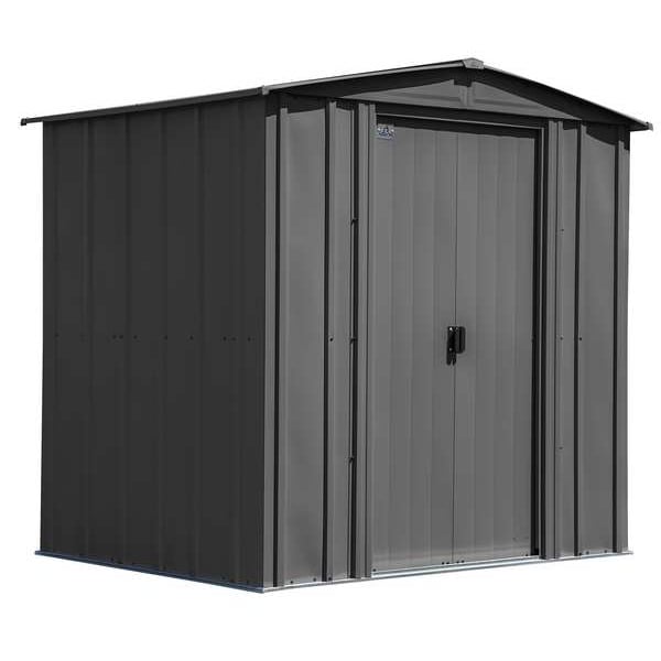 6x5 Classic Steel Storage Shed, Charcoal