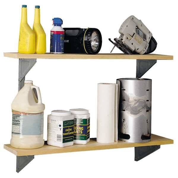 Steel Shelving Kit, 8 3/8 inx36 3/4 inx1 in, Gray, 35 3/4 in H