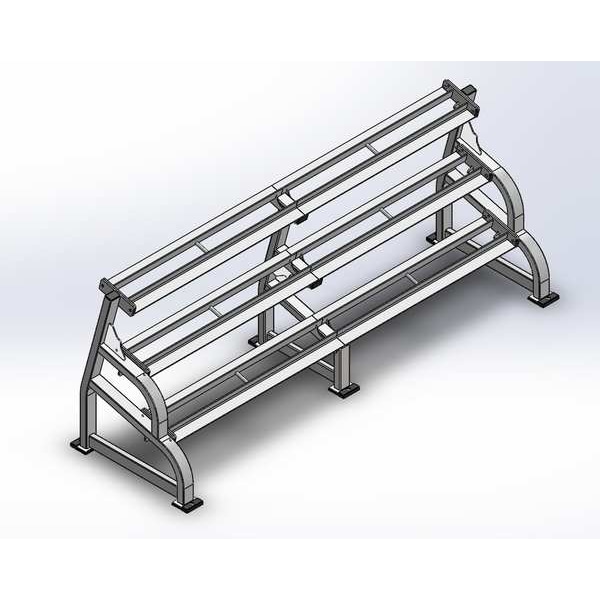 Dumbbell Rack, 111 in L, 34 3/4 in W
