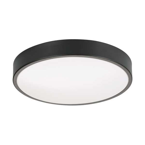 RndLEDMnt, 14in, 4000K, 2500lm, Blk, Alum
