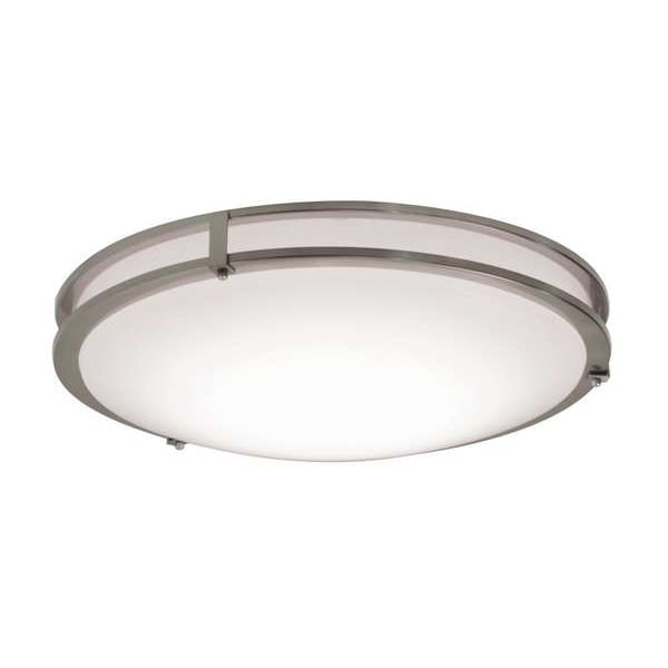 RndLEDMnt, 18in, 3000K, 2900lm, Slvr, Steel