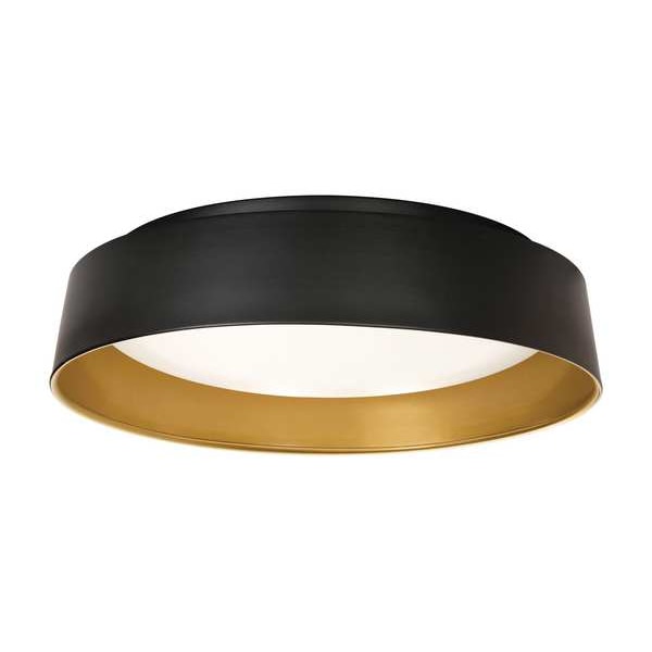 RndLEDMnt, 15.5in, 5000K, 2500lm, Blk/Gold