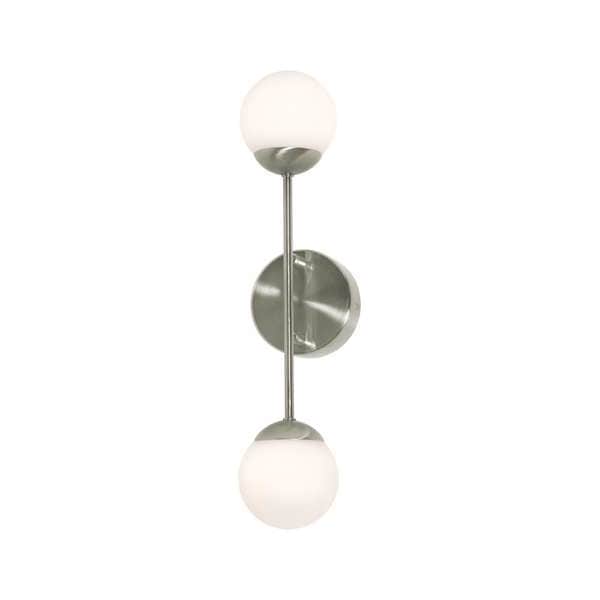 Pearl2LightLEDSconce, SatinNickel, 4in