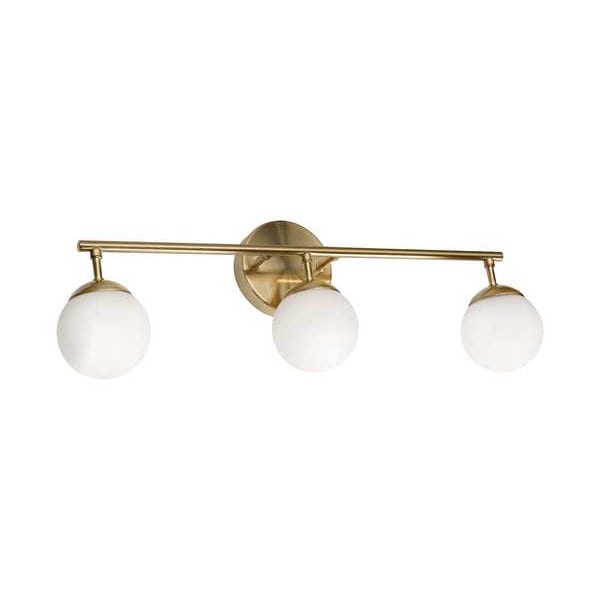 Pearl3LightLEDVanity, SatinBrass, 24in