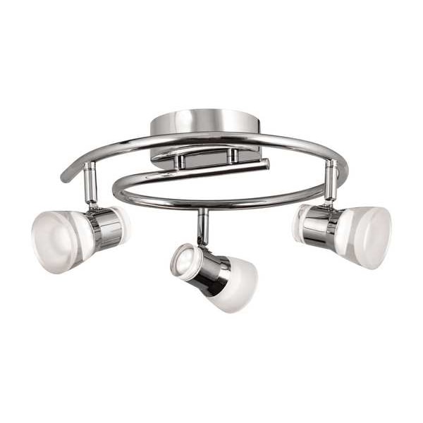 Gage 3 Light Rnd LED Fixed Rail, Chrome