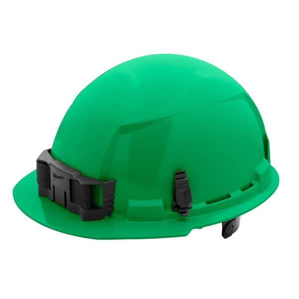 BOLT Green Front Brim Hard Hat w/6pt Ratcheting Suspension - Type 1, Class E