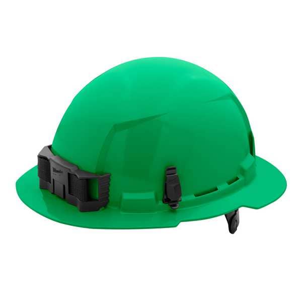 BOLT Green Full Brim Hard Hat w/6pt Ratcheting Suspension - Type 1, Class E
