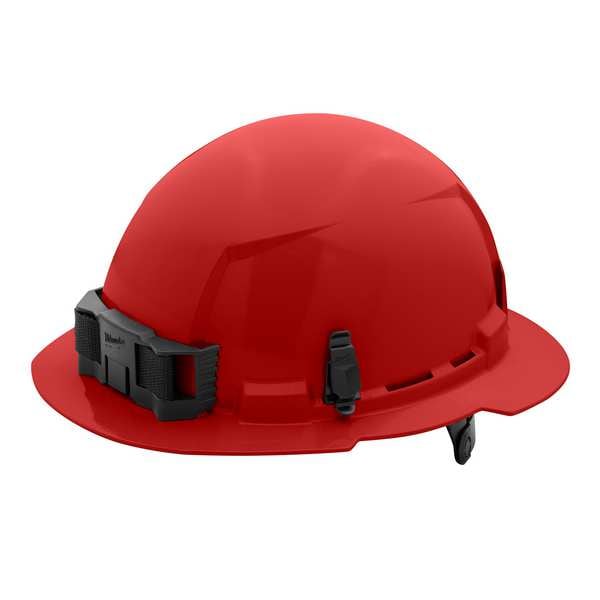 BOLT Red Full Brim Hard Hat w/6pt Ratcheting Suspension - Type 1, Class E