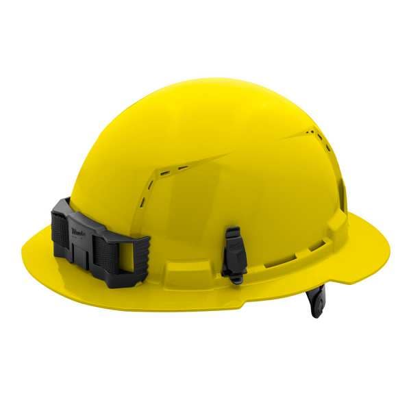 BOLT Yellow Full Brim Vented Hard Hat w/6pt Ratcheting Suspension - Type 1, Class C