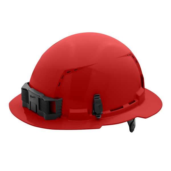BOLT Red Full Brim Vented Hard Hat w/6pt Ratcheting Suspension - Type 1, Class C
