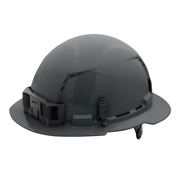 BOLT Gray Full Brim Vented Hard Hat w/6pt Ratcheting Suspension - Type 1, Class C
