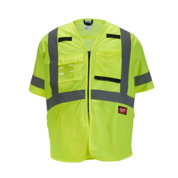 Class 3 High Visibility Yellow Safety Vest - 2X-Large/3X-Large