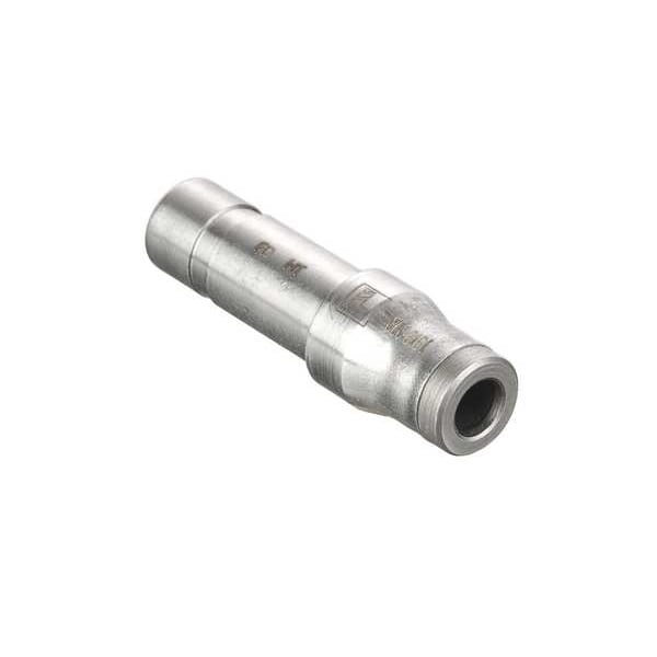 Metric Stainless Steel Push-to-Connect Fitting, Stainless Steel, Silver