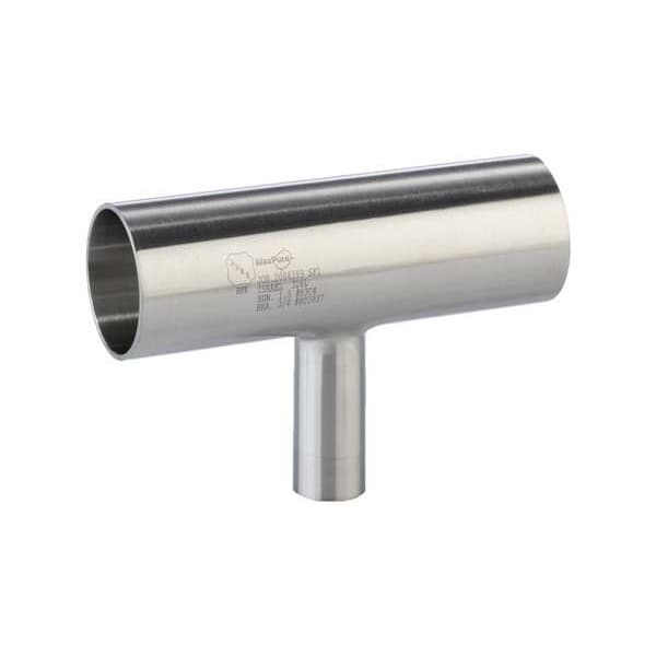 Tee, SS, Orbital Weld 2 1/2 in, 1 in