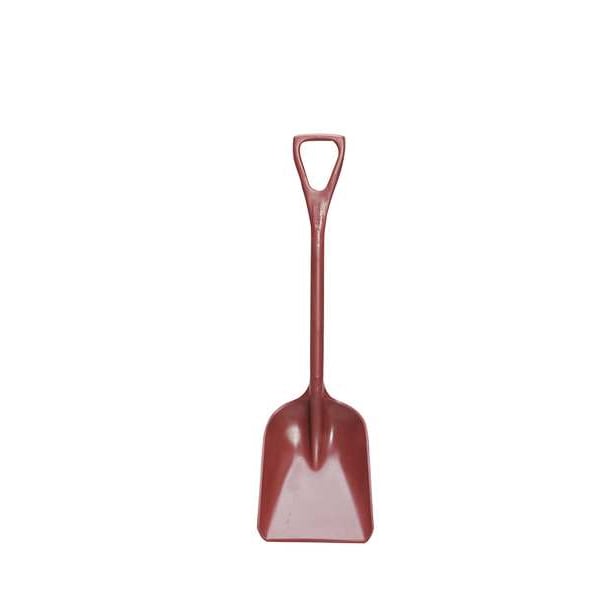 Hygienic Square Point Shovel, Polypropylene Blade, 23-1/2 in L, Red